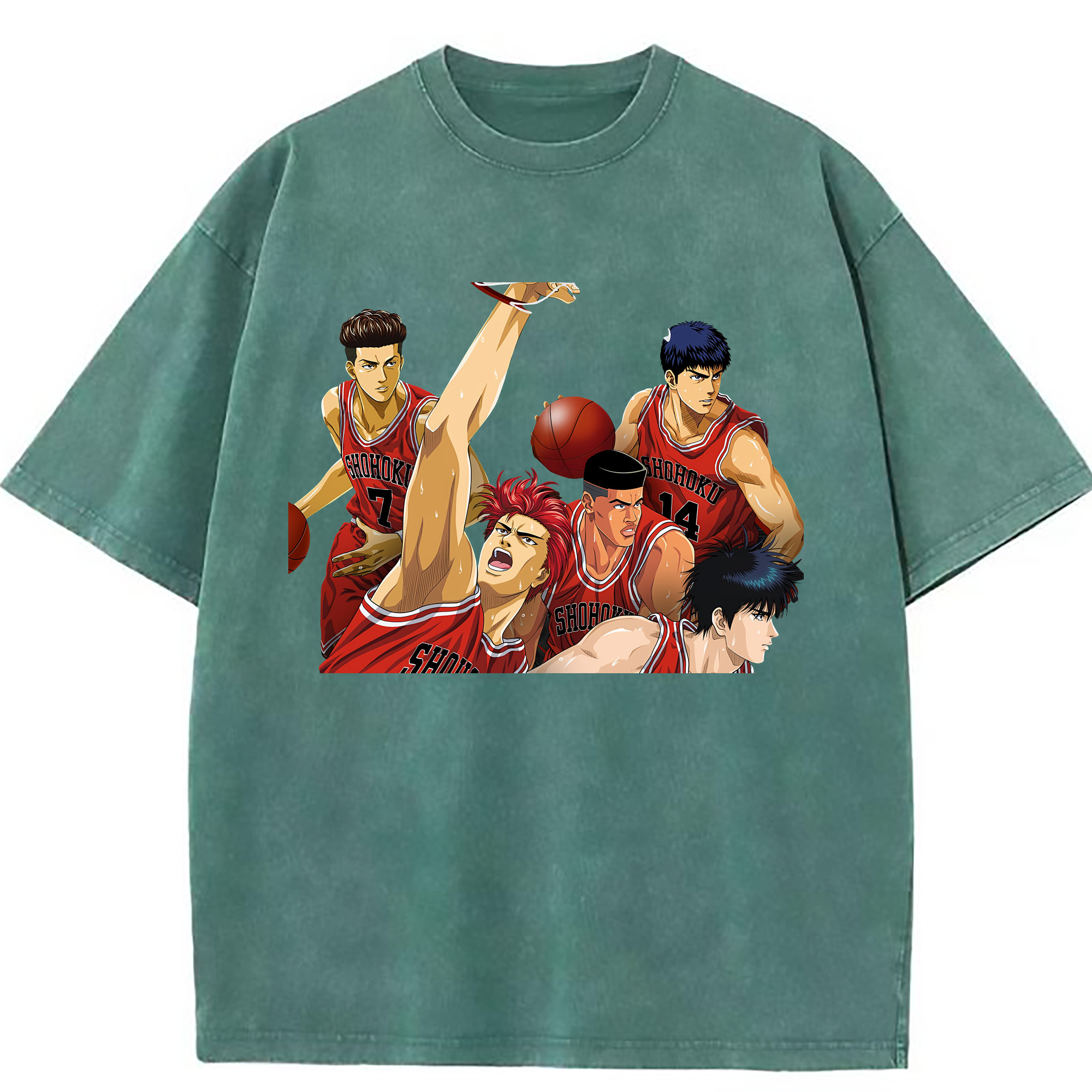 （画像用） SLAM DUNK／スラムダンク 綿100% ヴィンテージ風 半袖Tシャツ（フロントプリント）